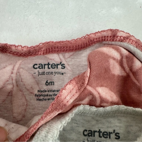 Carters Size 6Months 4-Pack Onesie Bundle Muted Neutrals Comfy Basics Baby Girl - Picture 5 of 6